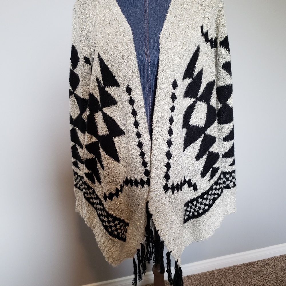 Velzera geometric open cardigan